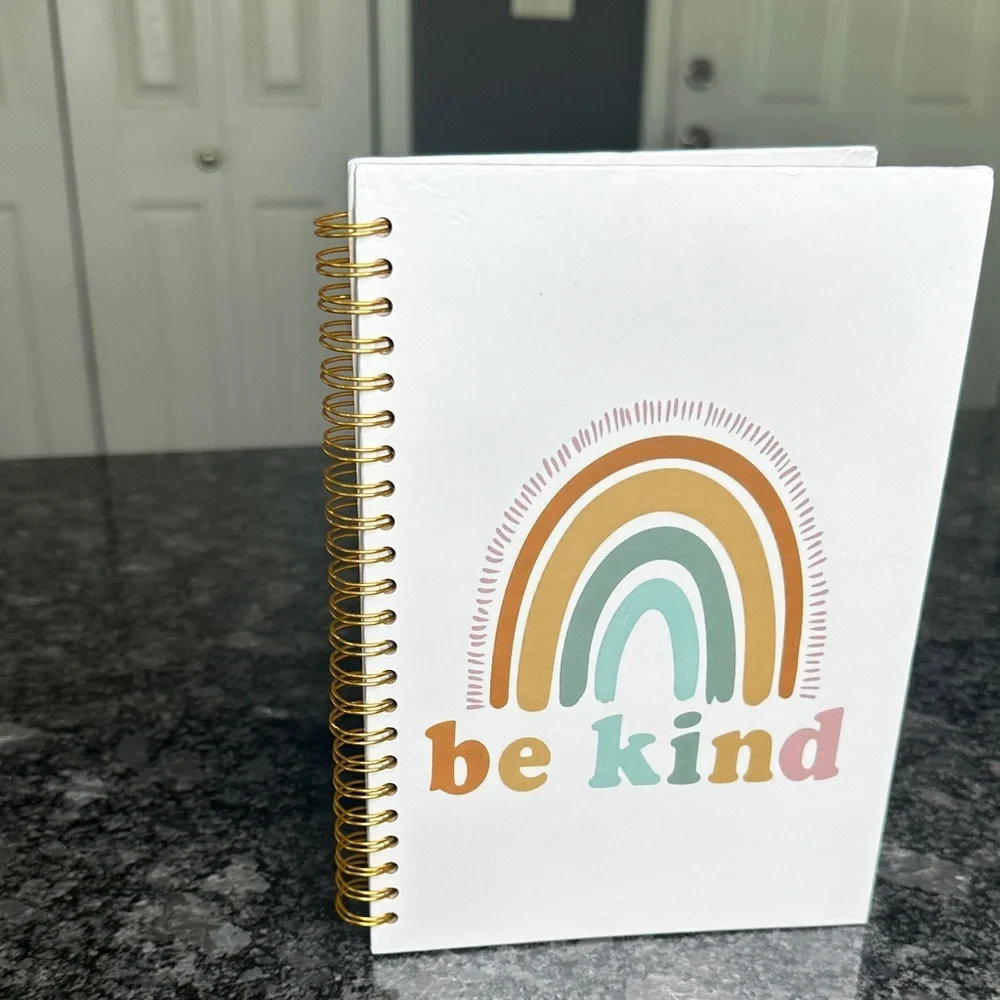 Be Kind Spiral Notebook with Rainbow Design